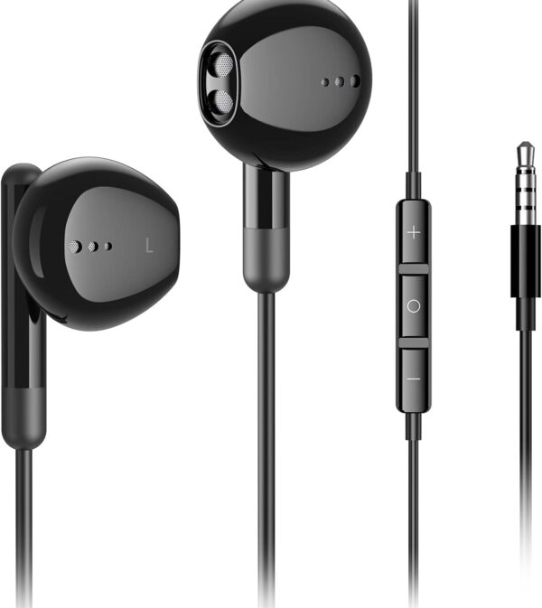 Wired Earbuds with Microphone, Wired Earphones in-Ear Headphones HiFi Stereo, Powerful Bass and Crystal Clear Audio, Compatible with iPhone, iPad, Android, Computer Most with 3.5mm Jack