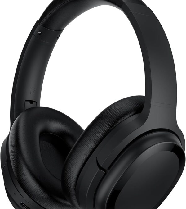 Hybrid Active Noise Cancelling Headphones Wireless Over Ear Bluetooth Headphones Wireless Headphones Noise Canceling with Deep Bass, Clear Calls, Comfortable Fit, 30H, Bluetooth 5.2, Black