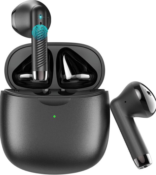 Wireless Earbuds, Bluetooth 5.3 Earbuds Stereo Bass, Bluetooth Headphones in Ear Noise Cancelling Mic, Earphones IP7 Waterproof Sports, 32H Playtime USB C Mini Charging Case Ear Buds for Android iOS